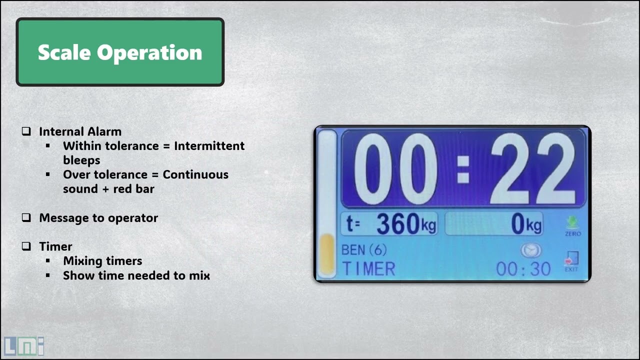 LMI LS1000D Feed mixer Scale Instructional Guide Scale Operation