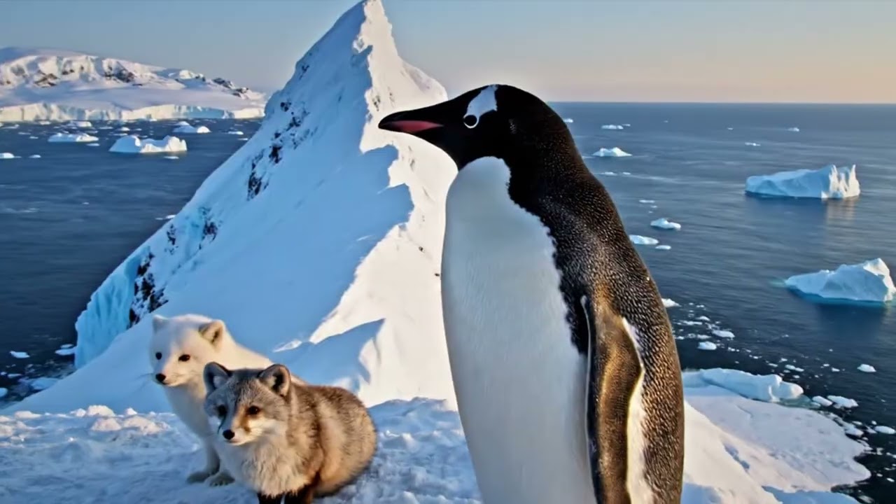 Edge of the Ice ❄️🐧🌊 Niko & Friends Look Out over the Endless Ocean