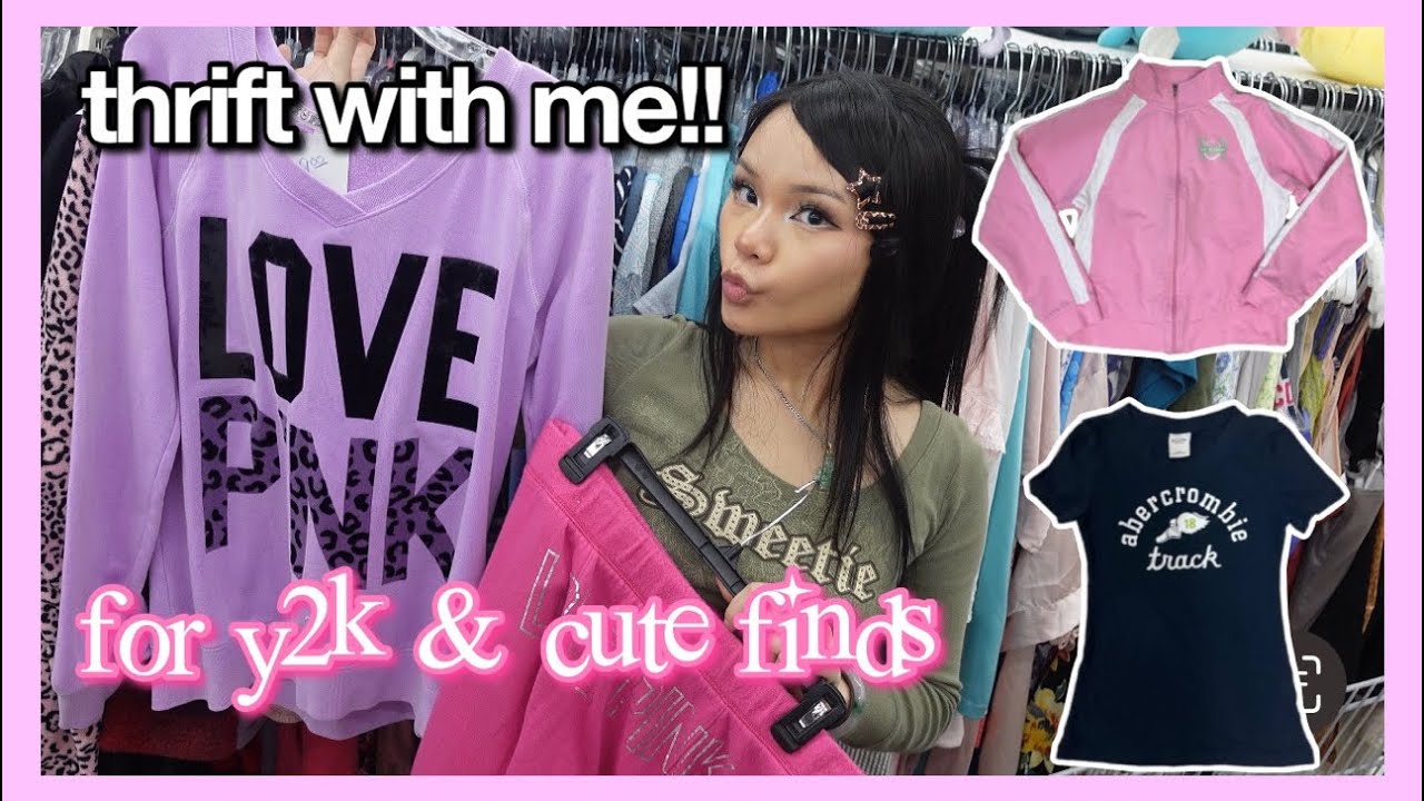THRIFT WITH ME VLOG!! y2k finds, vs pink, girly pieces, etc;