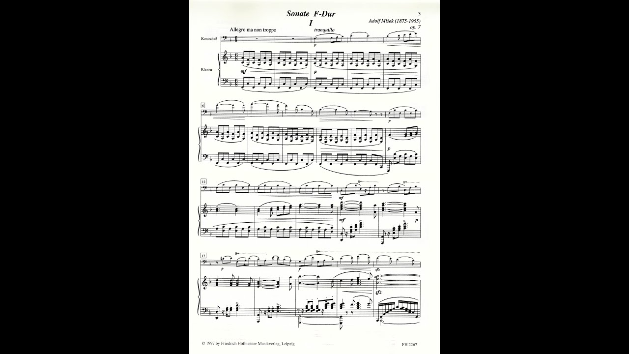 Adolf Mišek – Sonate Nr. 3 (Kontrabaß & Klavier)