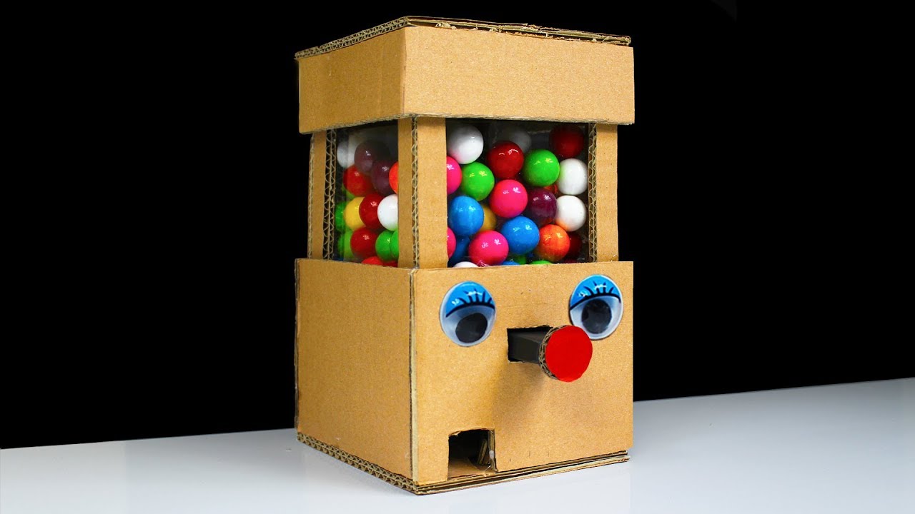 DIY How to make GumBall Candy Dispenser Machine from Cardboard