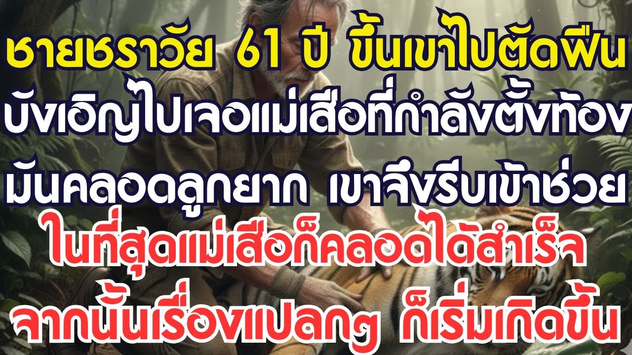 ชายชราวัย 61ปี ขึ้นเขาไปตัดฟืน บังเอิญพบเสือตั้งท้องที่กำลังคลอดลูกยาก จึงช่วยให้มันคลอดลูกได้สำเร็จ