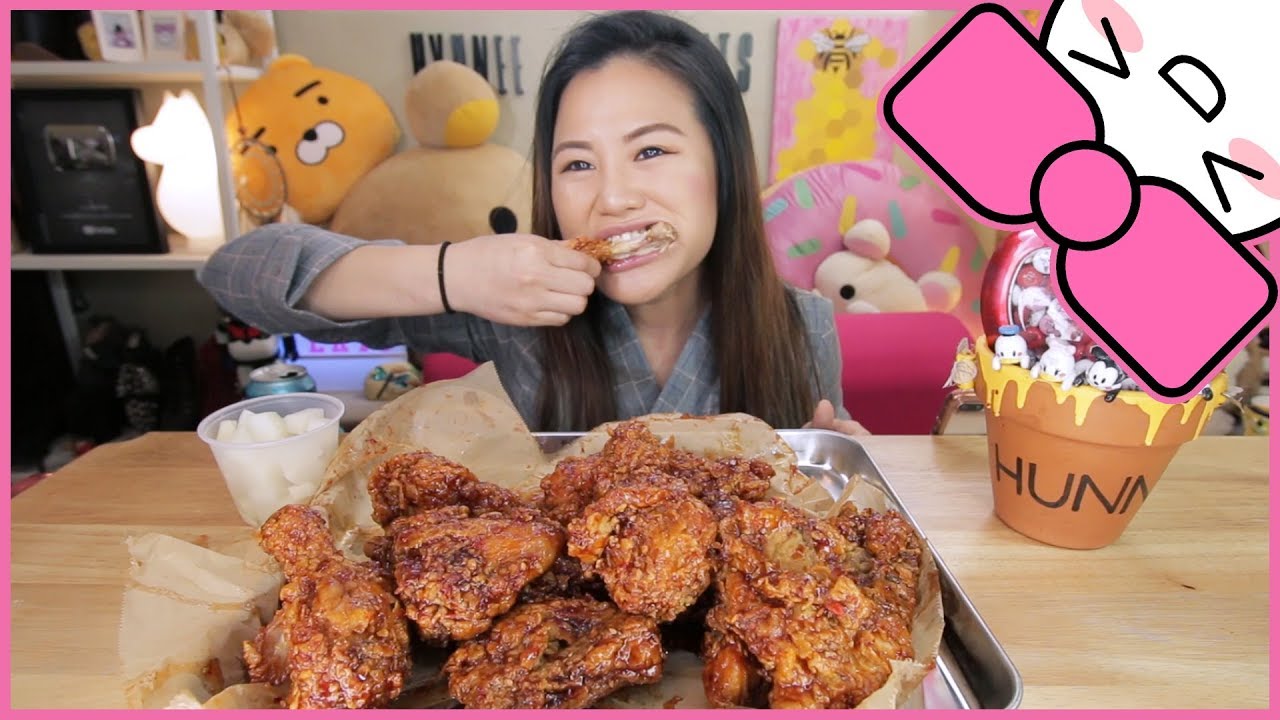 SPICY KOREAN FRIED CHICKEN | MUKBANG