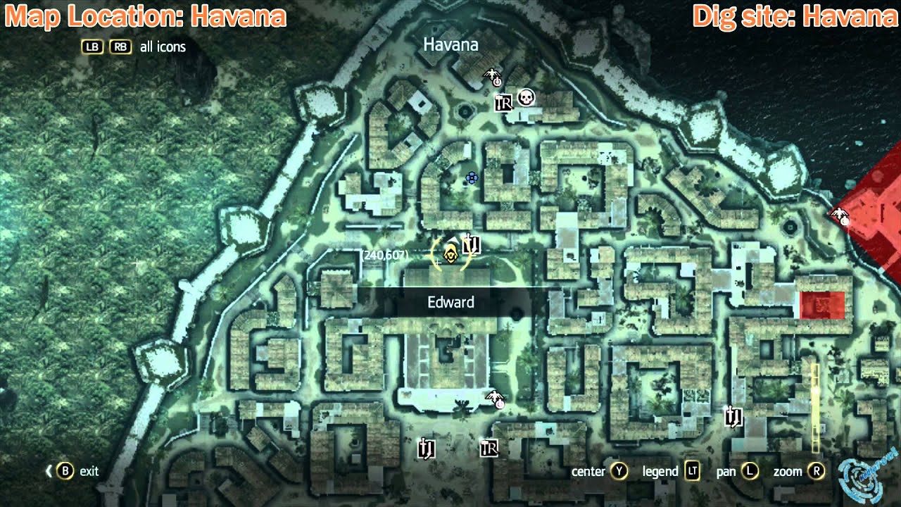 Assassin's Creed 4 Black Flag Buried Chests locations
