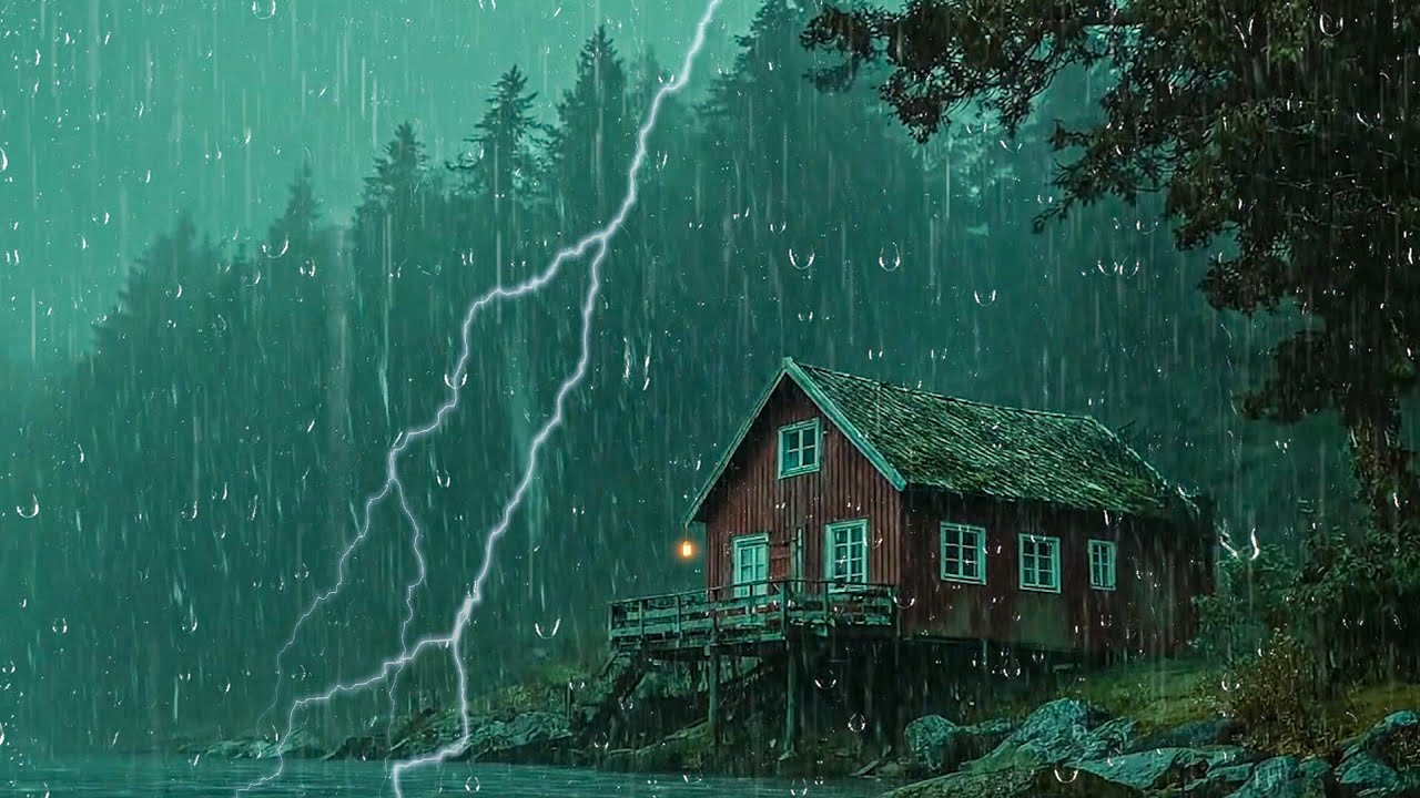 Lluvia Fuerte y Truenos Nocturnos ⚡ Duerme Profundamente y Alivia el Insomnio
