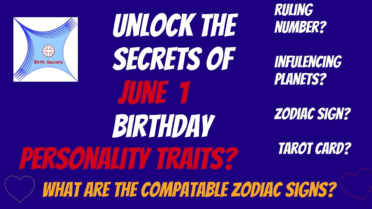 June 1 birthday personality and compatibility #zodiac #astrology #numerology #tarotcard #planet