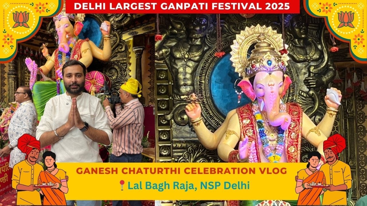 Exploring 📍Delhi Largest Ganpati Festival 2025 / Lal Bagh Raja NSP, Delhi | Ganpati Festival Delhi 