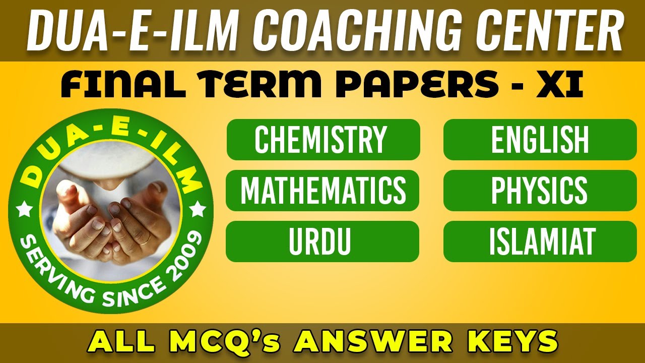 Dua-e-ilm XI Papers 2022 (Answer Keys)
