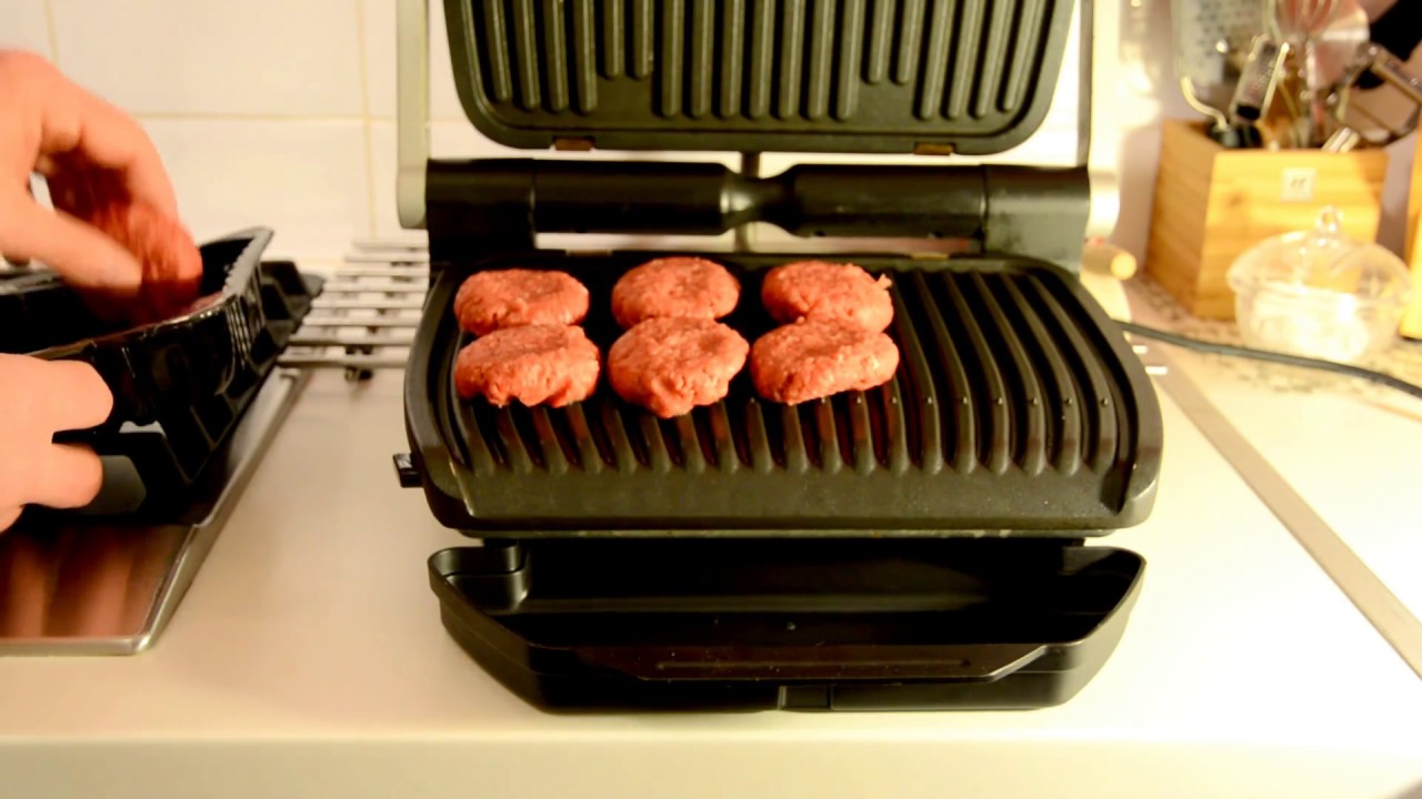 Tefal optigrill Cooking beef baby burgers