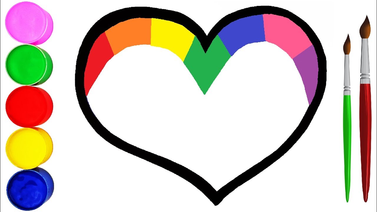Rainbow Heart Warna Warni Belajar Menggambar dan Mewarnai Untuk Anak