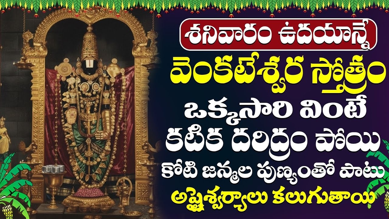 శనివారం నాడు ఉదయాన్నే శ్రీ వేంకటేశ్వర స్తోత్రం వింటే మీ కోరికలు నెరవేరుతాయి | Venkateswara Stotram
