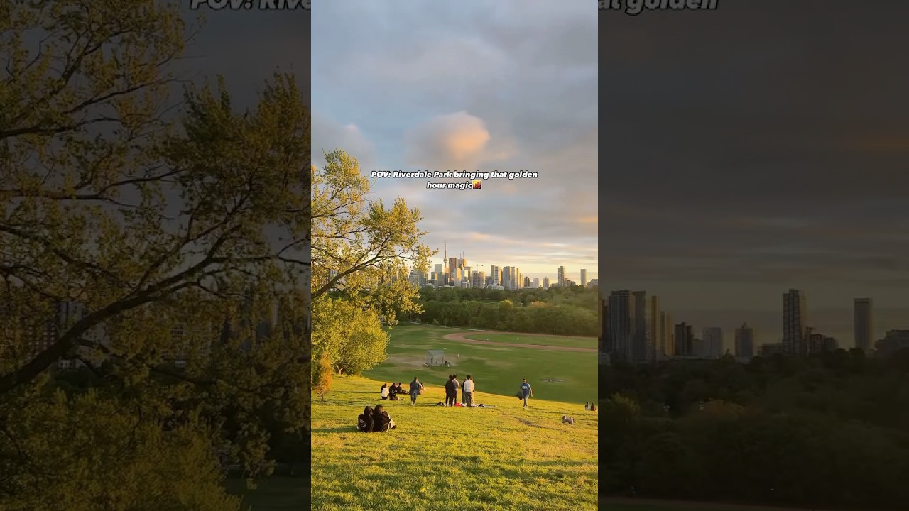 Golden hour hits different at Riverdale Park..!🌅 #sunset #sunsetview #goldenhour #toronto #canada