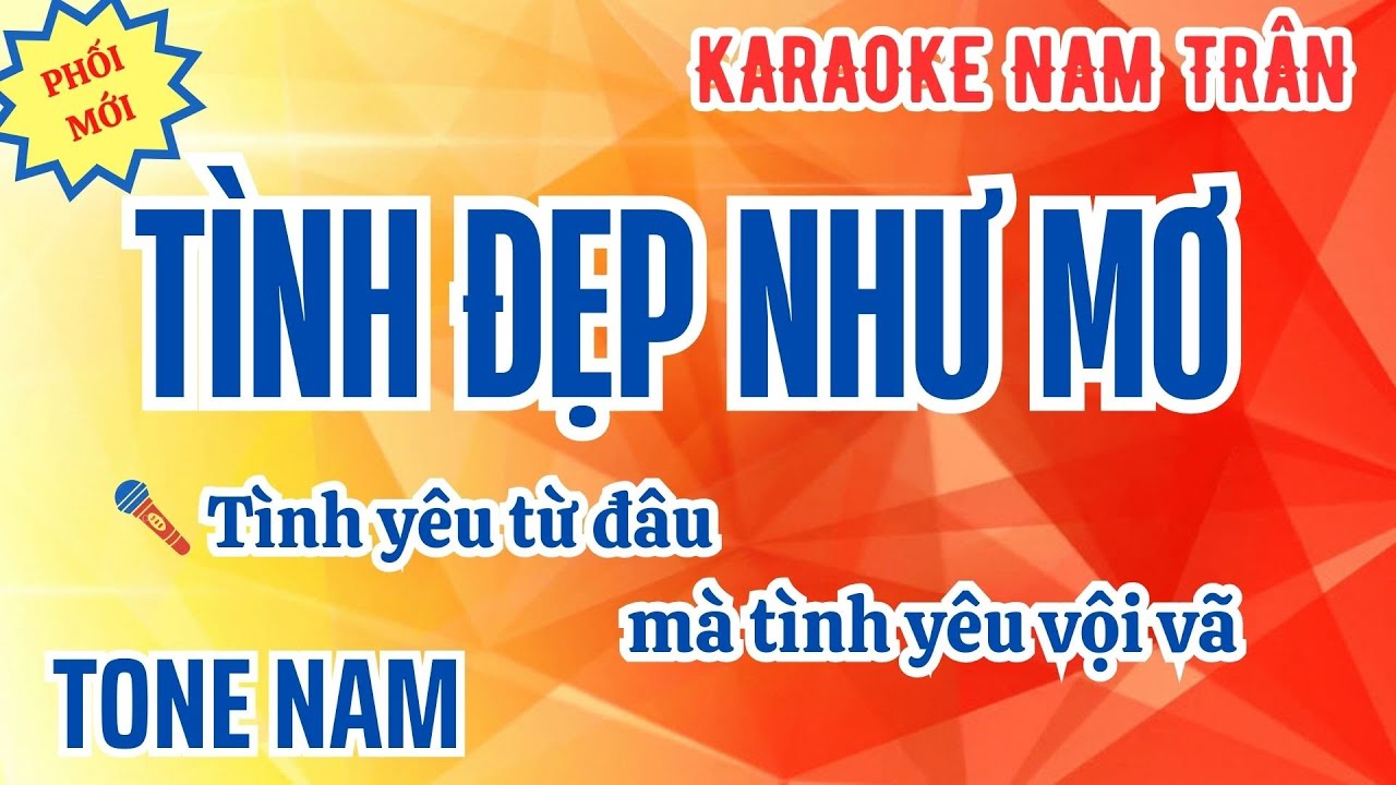 Karaoke Tình Đẹp Như Mơ Tone Nam | Nam Trân