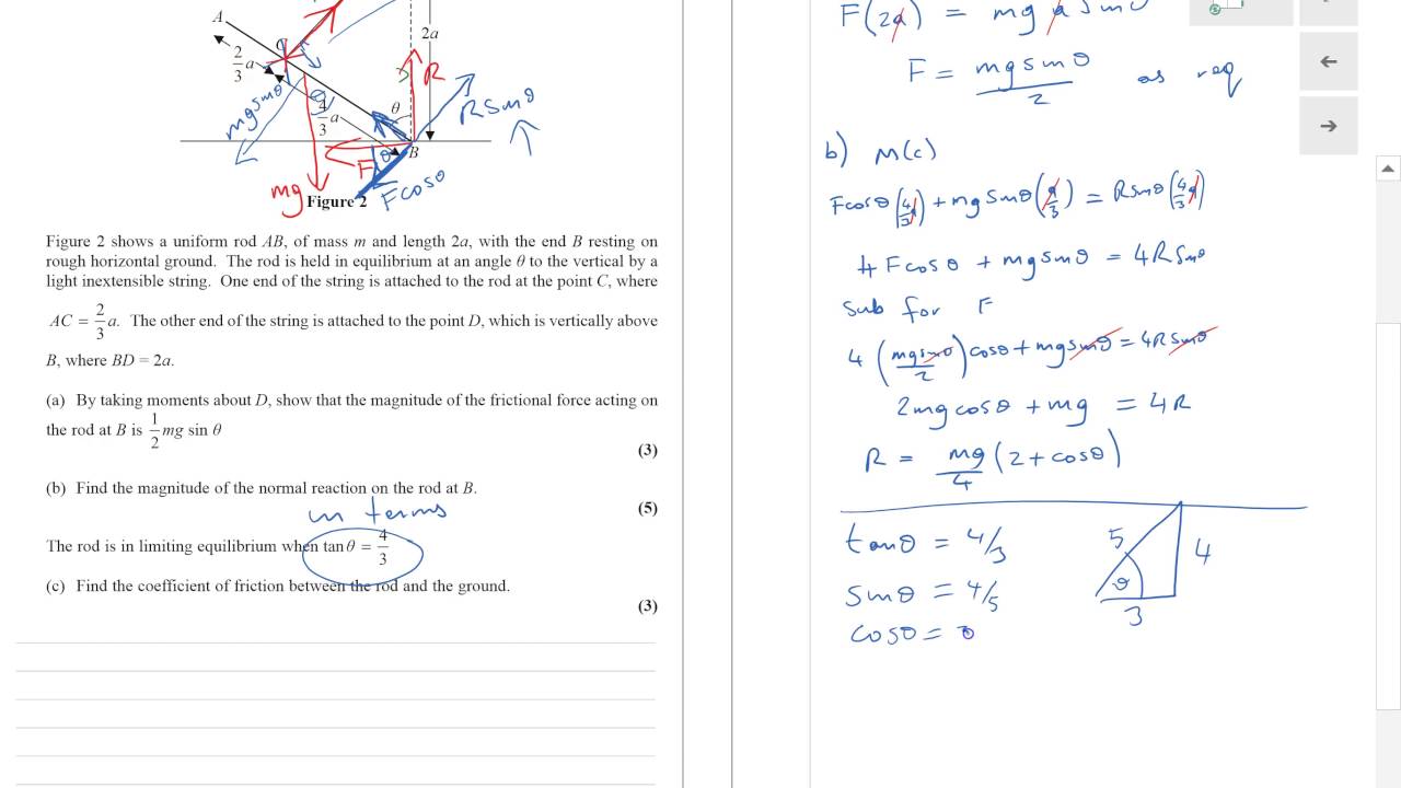 M2 Edexcel International Jan 14 part 2 (qu, 5,6,7)