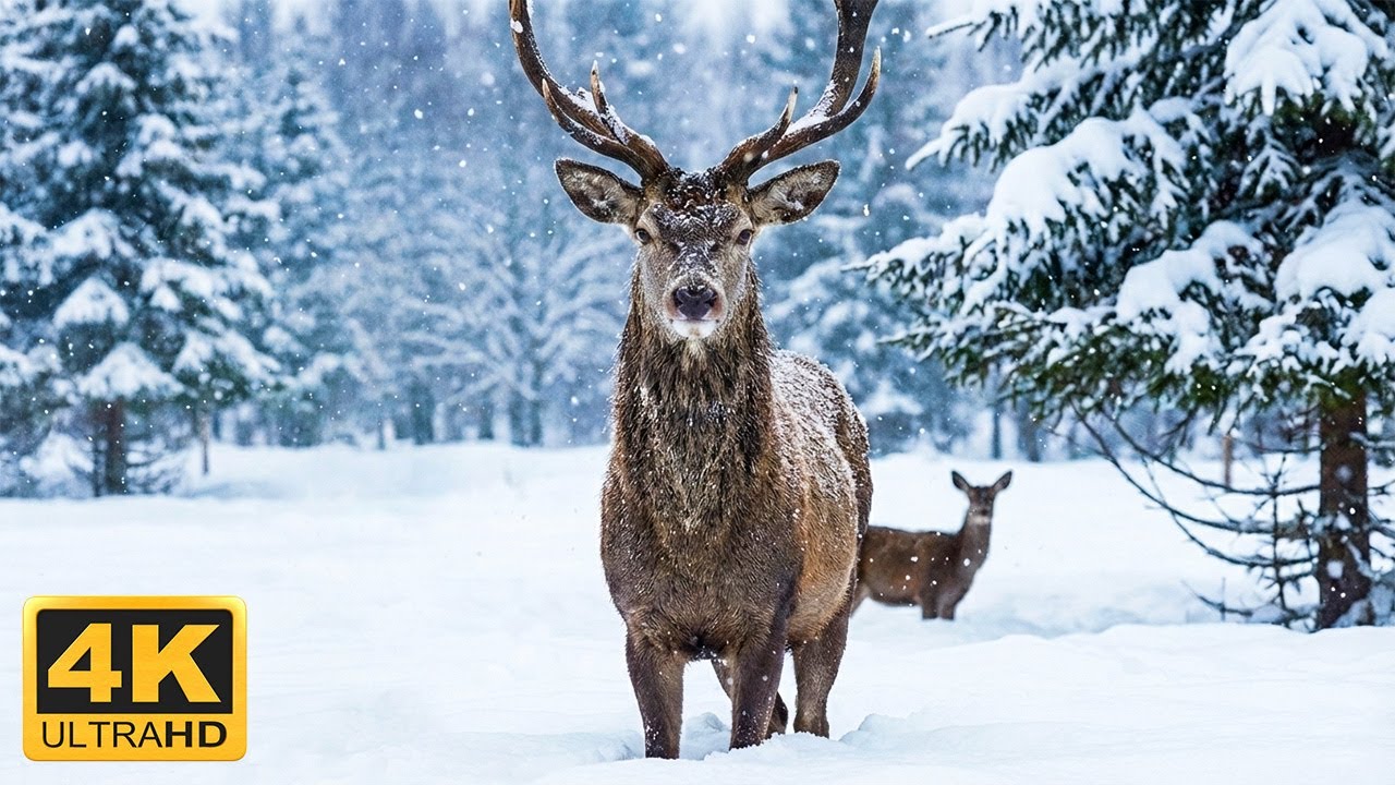 A Winter Wildlife Wonderland - 3 Hours Of Animals In Winter Wonderland And Soothing Music