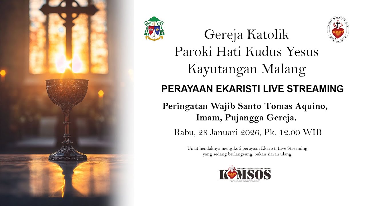 Misa Streaming || PW Santo Tomas Aquino, Imam, Pujangga Gereja || Rabu, 28 Januari 2026 Pk 12.00