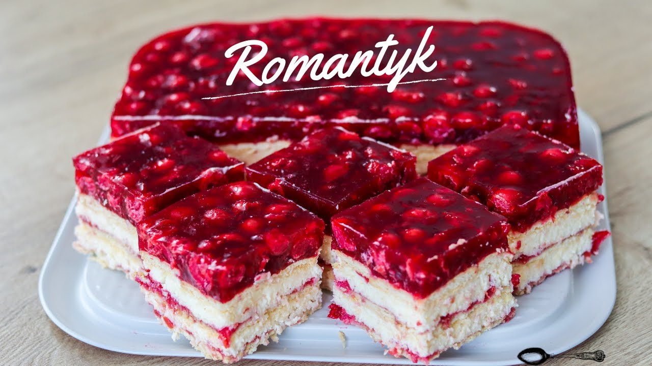Romantyk - ciasto z kremem kokosowym i owocową galaretką