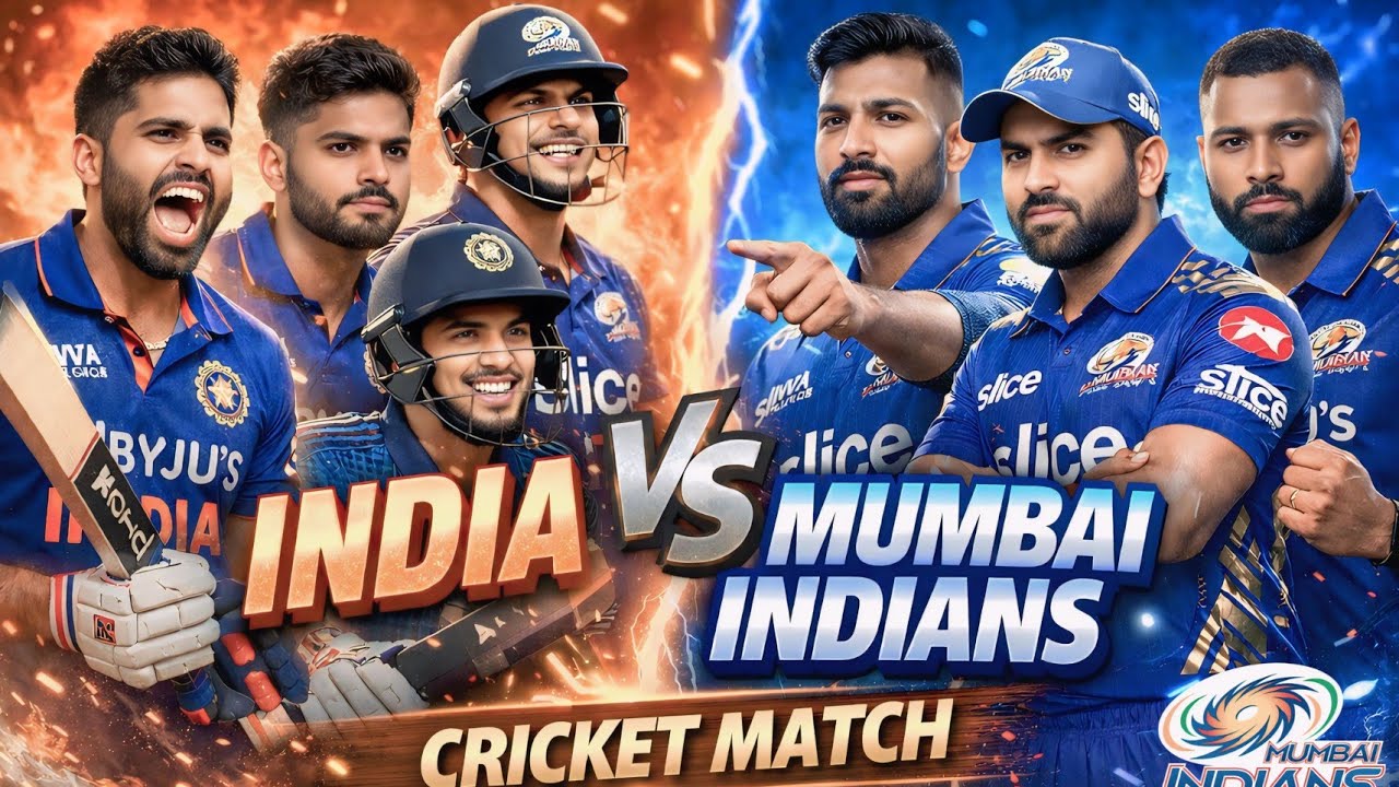 Indian team vs Mumbai Indians cricket match| mi vs ind 2026