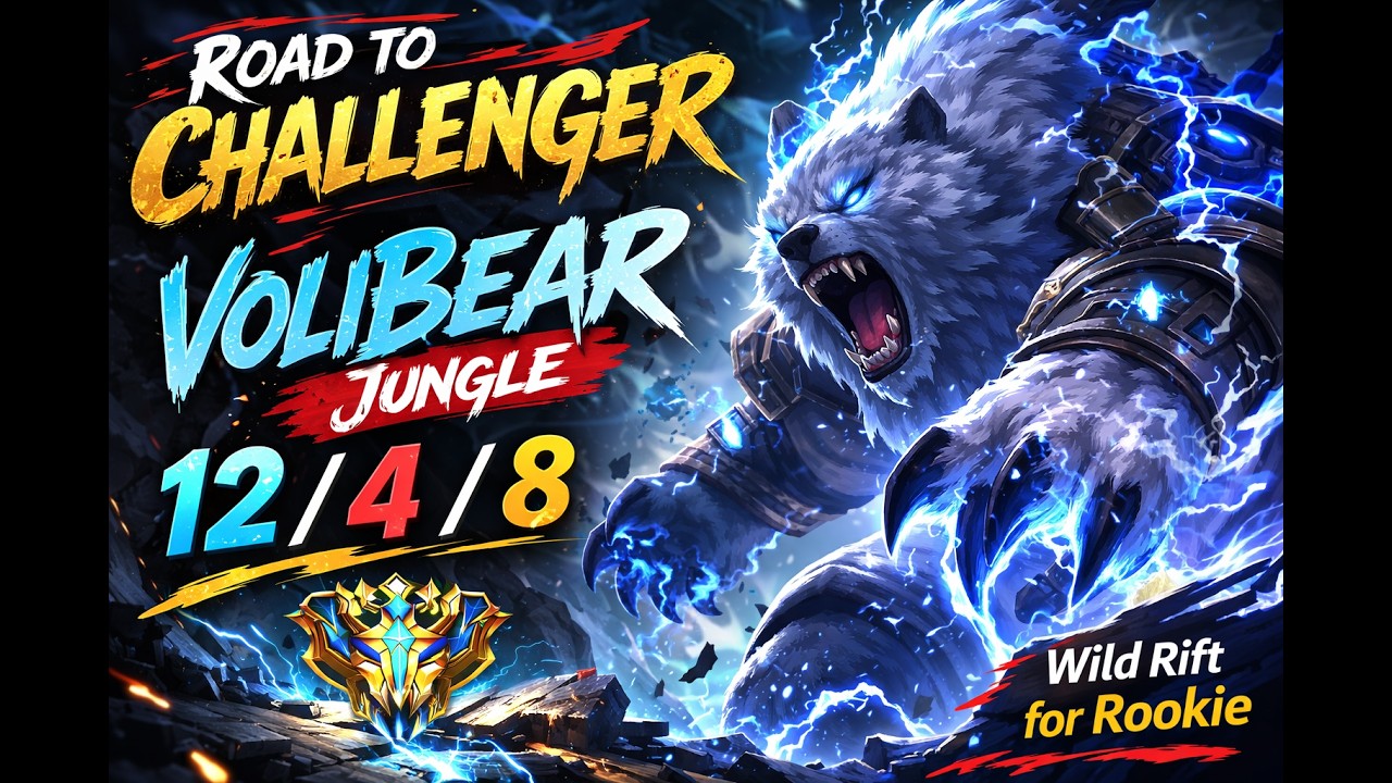 [Wild Rift] Volibear Jungle 12/4/8 – Thunder God Carry - Enemy Team Crushed