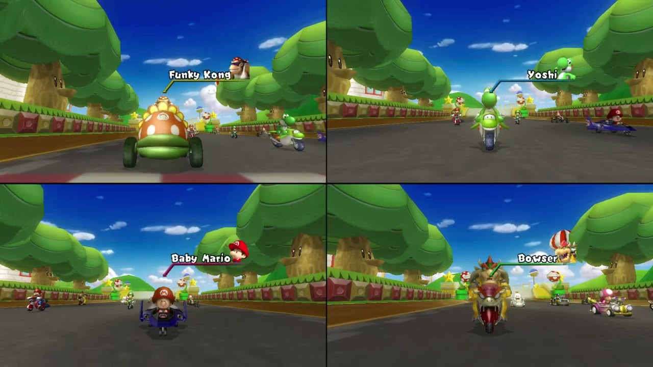 Mario Kart Wii ✦ 4 Players #508 (3 Tracks) Mirror