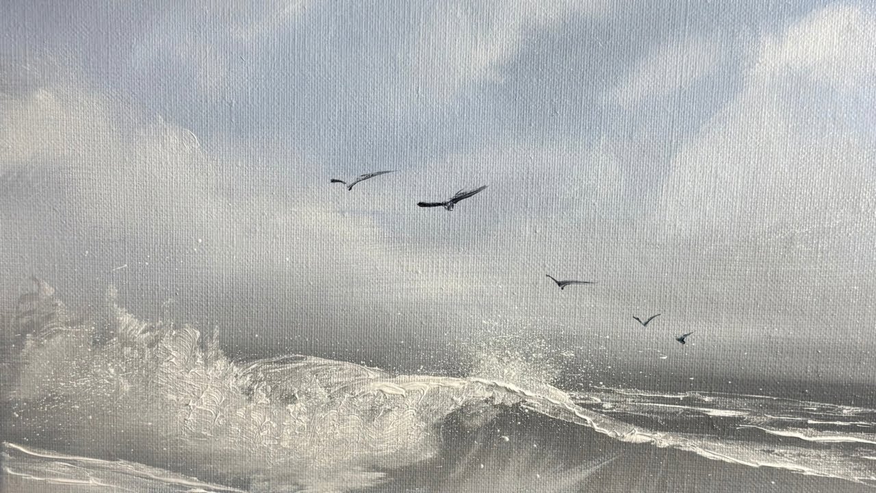 How to Paint the Sea — Unusual Tools, Beginner-Friendly! 