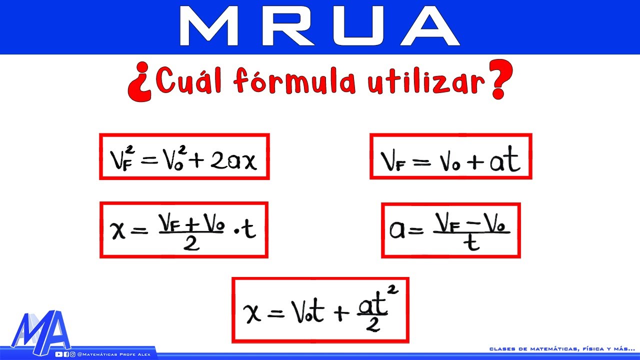 ¿Cuál fórmula utilizar? MRUA - MRUV