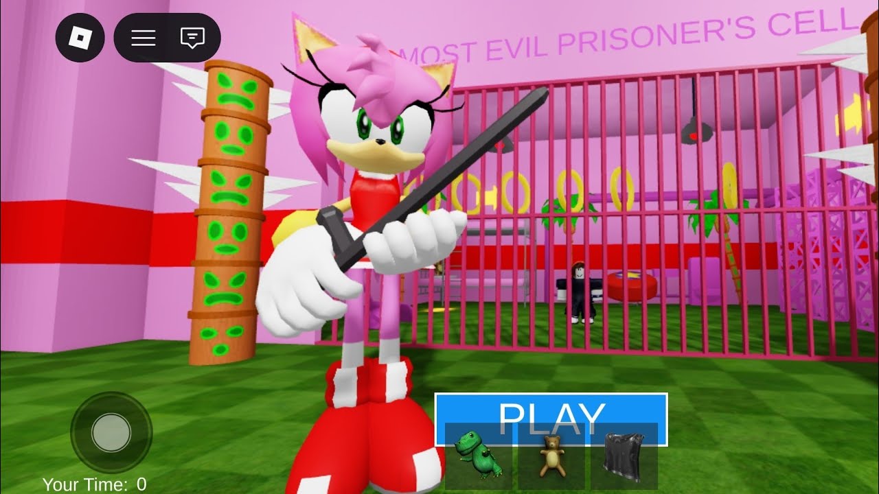 AMY ROSE PRISON RUN OBBY Gameplay Walkthrough NoDeath 4K #roblox #robloxobby #obby