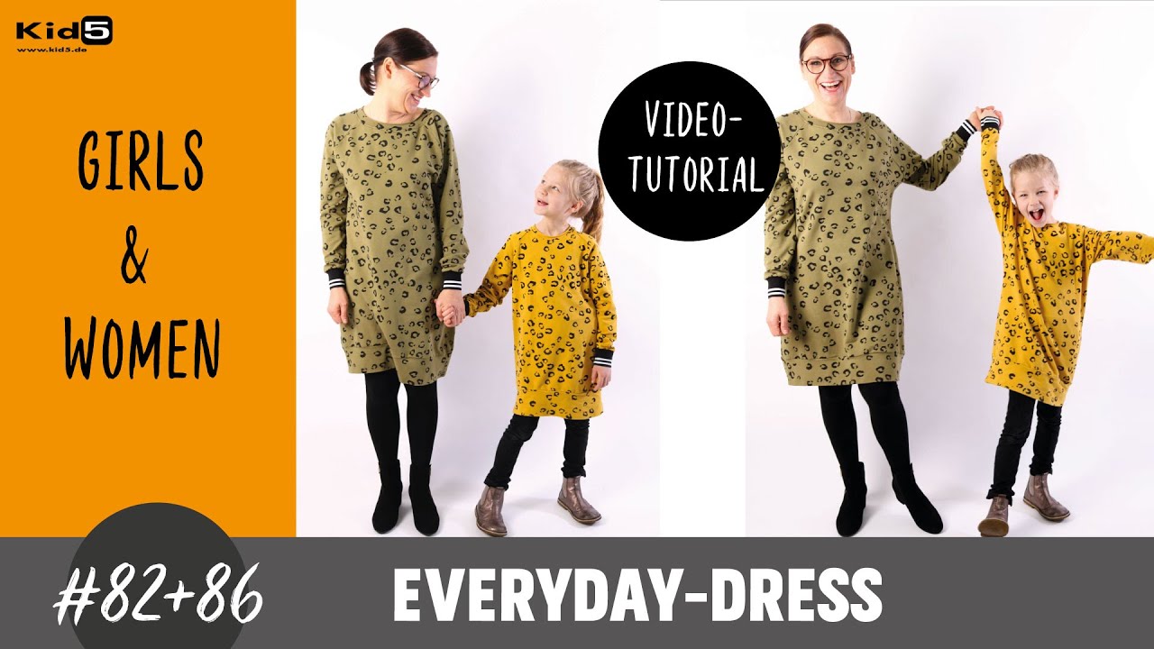 Sweatkleid f&uuml;r Damen und M&auml;dchen ganz einfach selber n&auml;hen DIY-N&auml;h-Tutorial