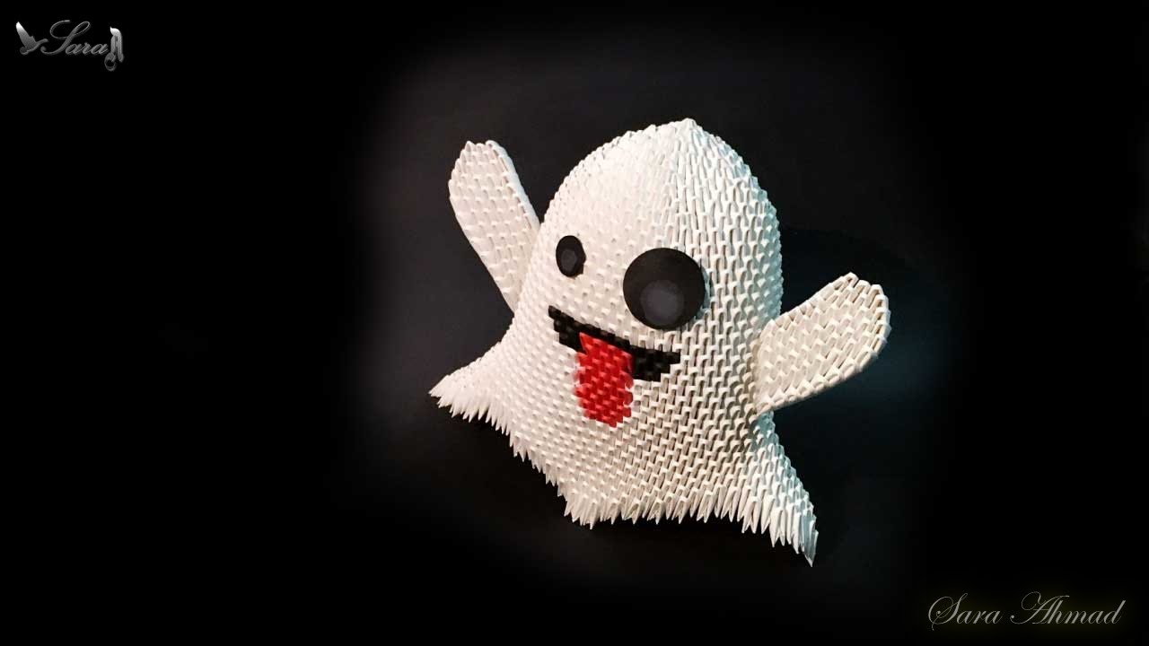 How to make 3d origami Ghost - part 1 ( Halloween )