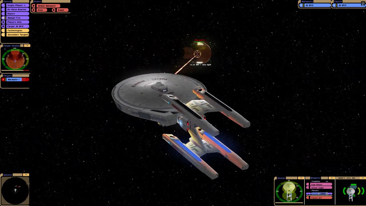 Star Trek Bridge Commander - USS Stargazer Vs Ferengi Marauder #startrek #tng #TheBattleOfMaxia