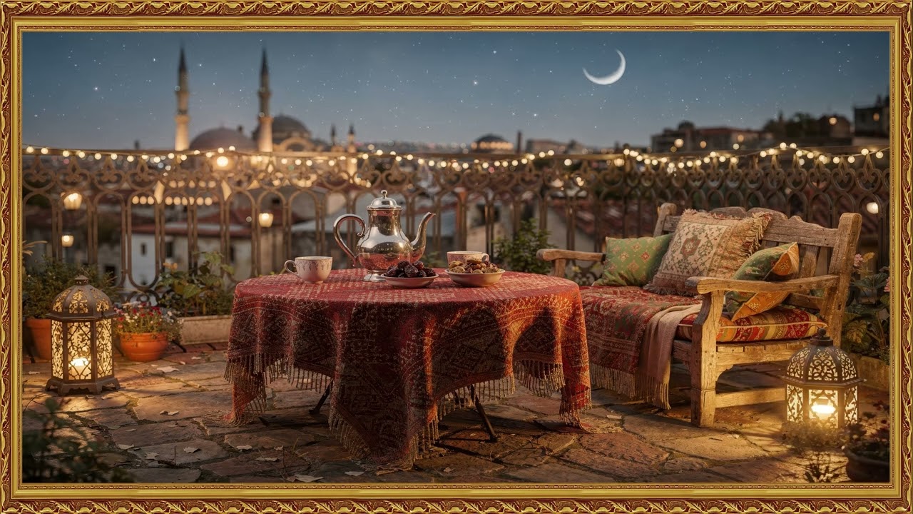 Tablo Ekran Ramazan: Gold Vintage Çerçeve & Ramadan Gold Vintage Frame TV Art (4K Wallpaper)