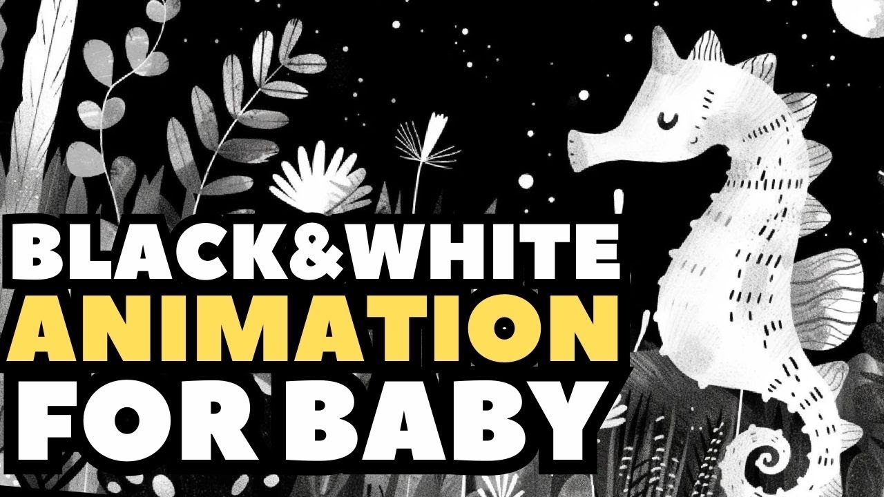 Snowy Night - Black and White Sensory Animation for Newborns with Beautiful Animals + Classical Bach