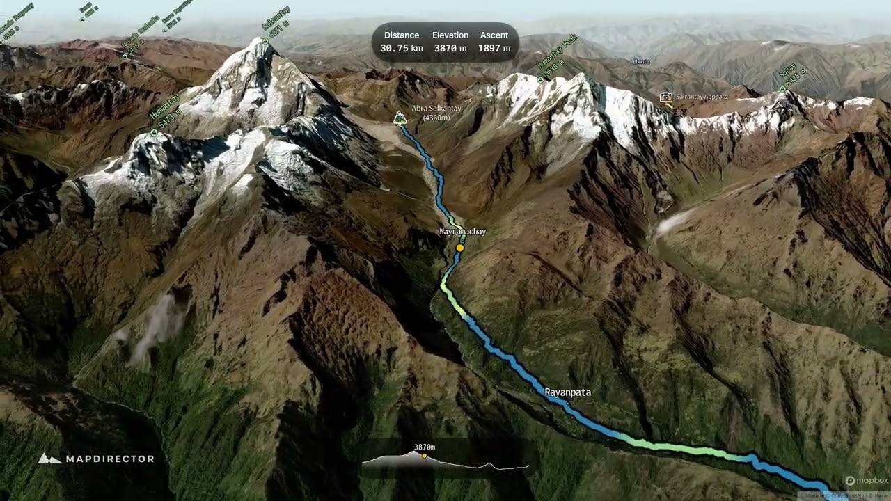 FLYOVER the Salkantay trek to Machu Picchu in just 3 minutes.
