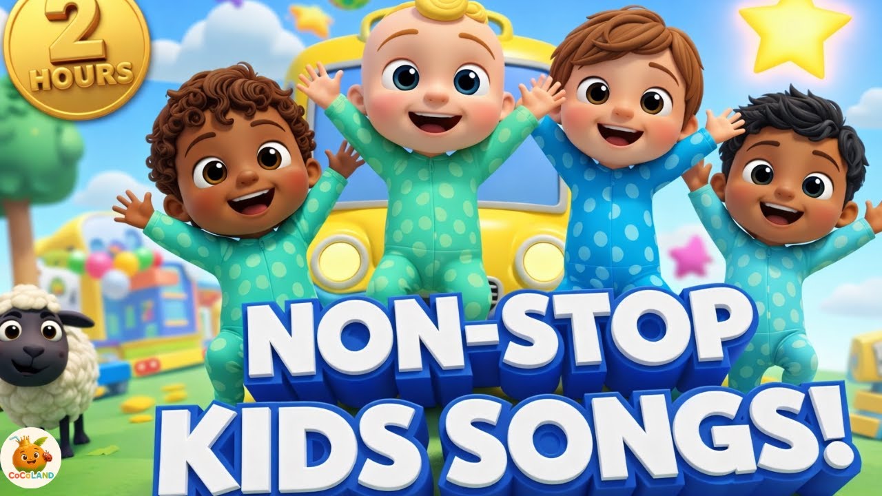Wheels on the Bus + More Nursery Rhymes (2 HOURS) 🚌 Kids Songs | CoCoLand