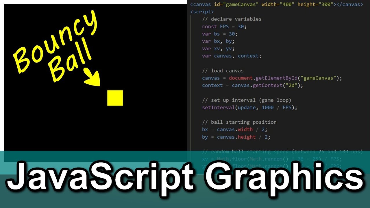 JavaScript Graphics Bouncy Ball Tutorial (using HTML Canvas)