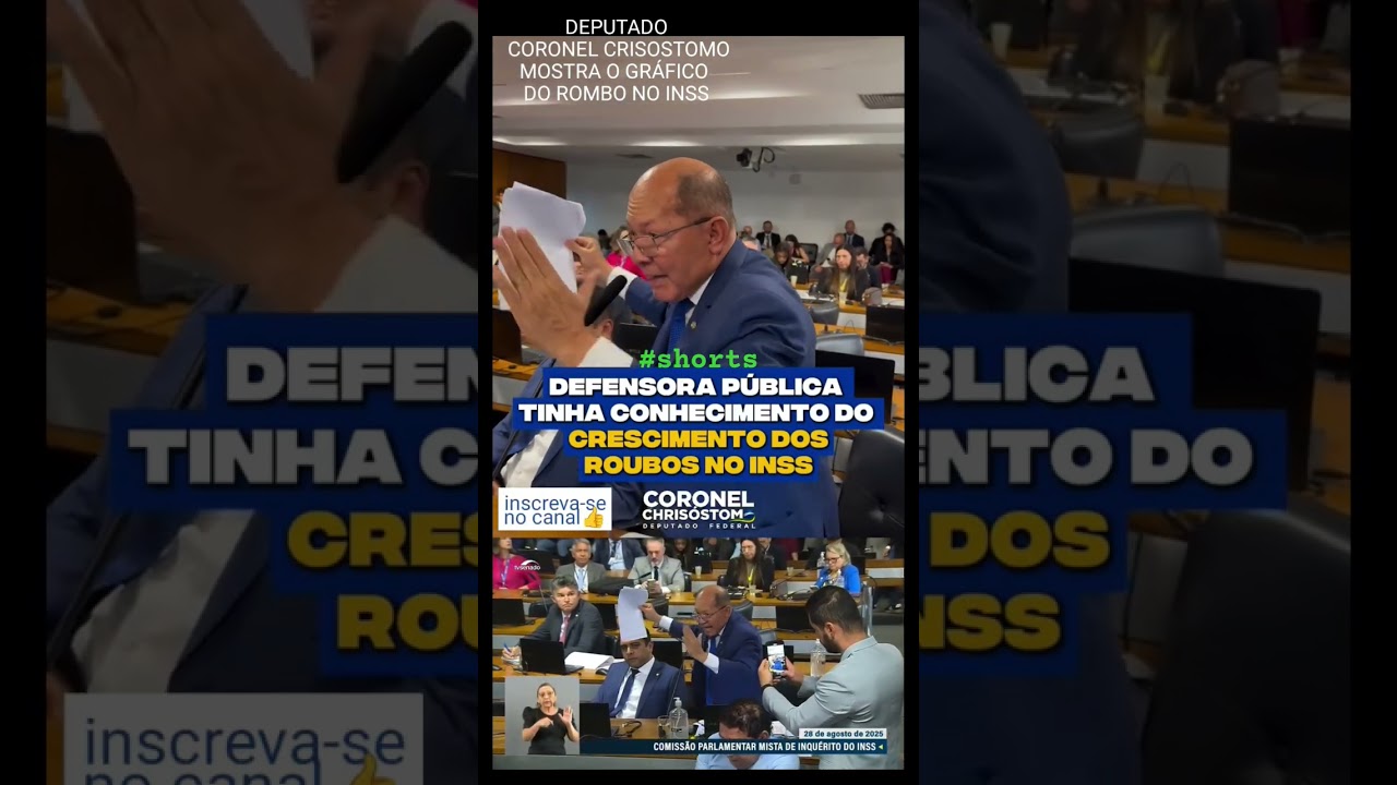 Deputado Coronel Cris&oacute;stomo Mostra Gr&aacute;fico do Rombo no INSS  #bolsonaro #donaldtrump #noticias
