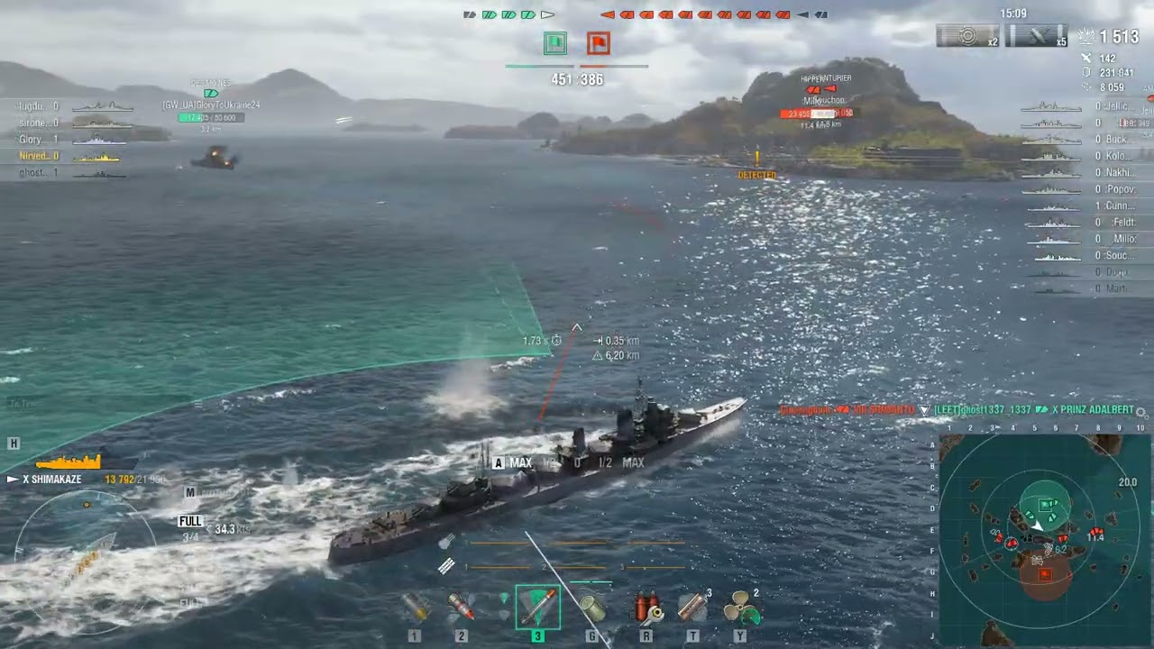 World of warship shimkaze japanese destroyer gameplay