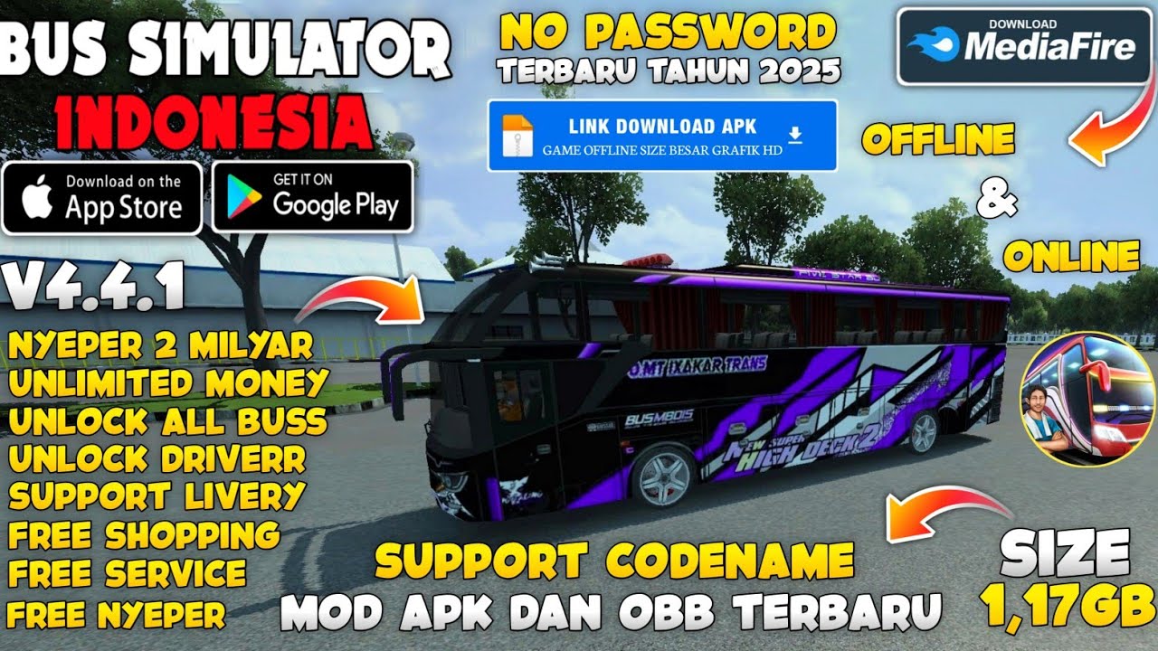 Bus Simulator Indonesia Mod Apk v4.4.1 Terbaru 2025 - Unlimited Money & Free Shopping