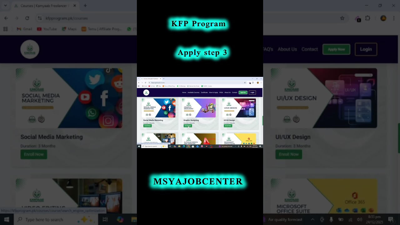 KFP PROGRAM Step 3 | how to apply online | MSYAJOBCENTER