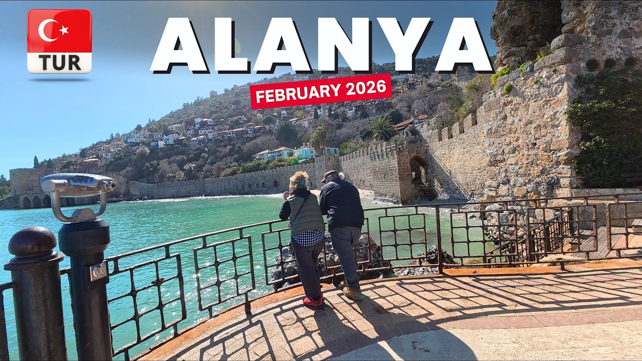 Alanya Harbour & Red Tower Walking Tour | Antalya Turkey | February 2026 [4K HD]