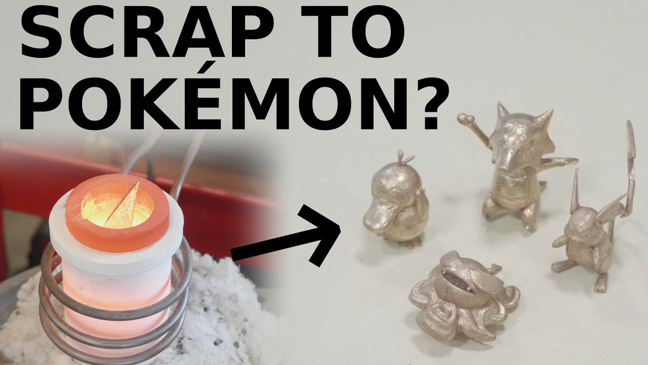 Turning Scrap Bronze to Pokémon figures with lost wax casting: Psyduck, Marowak, Gastly and Raichu!