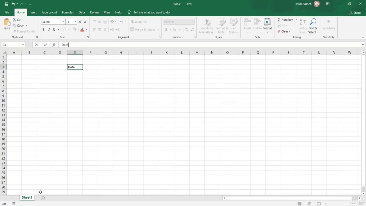 2  Microsoft Excel interface  واجهة الاكسل
