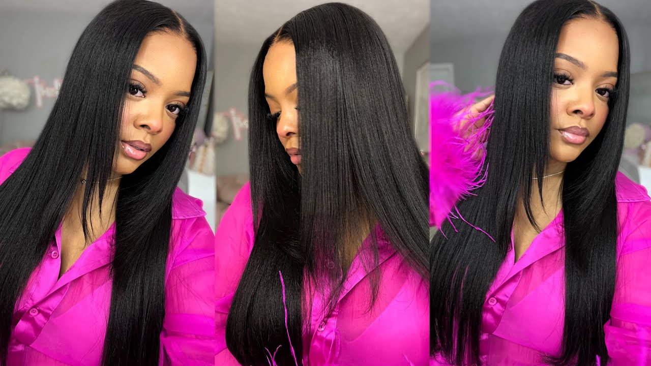 Highly Recommend! 🩷 Favorite Everyday Glueless Yaki Straight Wig Install ft. UNice Hair