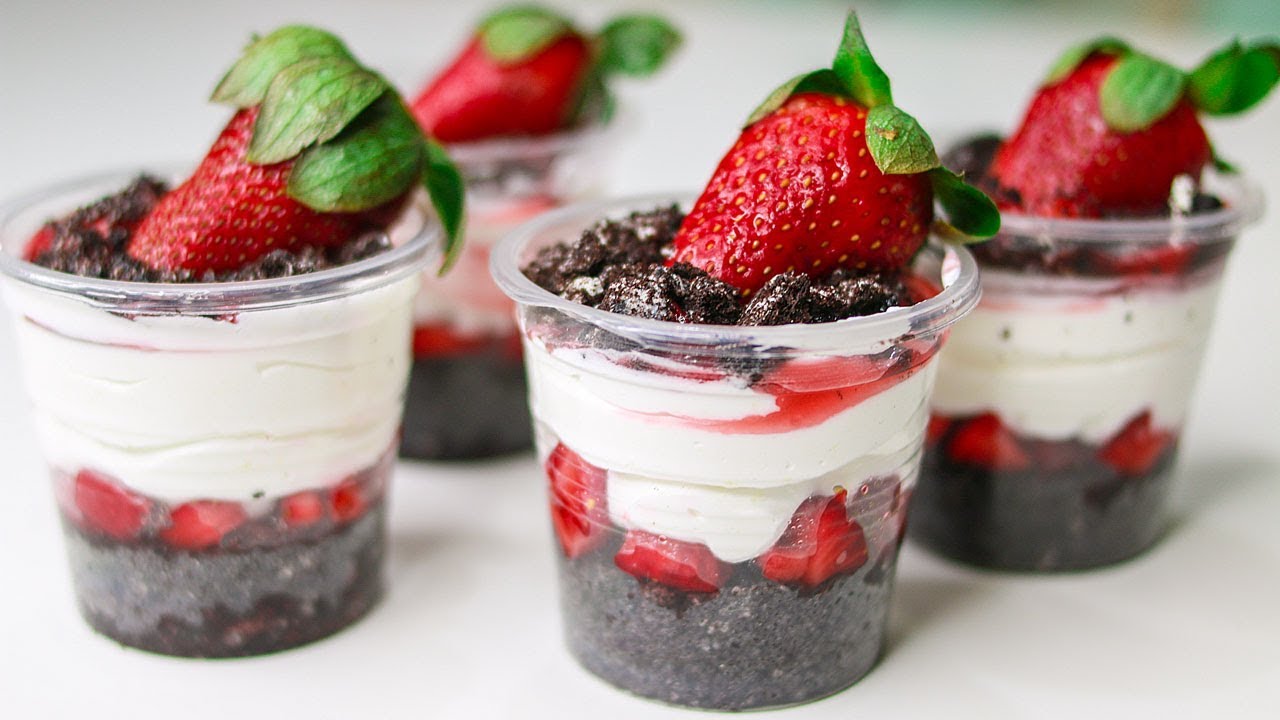 Strawberry Dessert Cup | Cream Cheese Strawberry No Bake Dessert Box | Yummy Dessert Recipe
