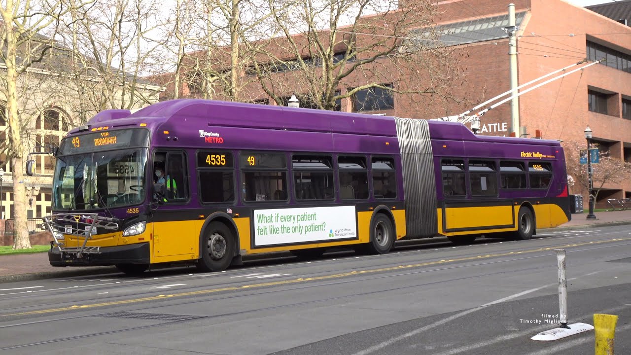 Trolleybuses (Trackless Trolley) in Seattle, Washington, United States 2021