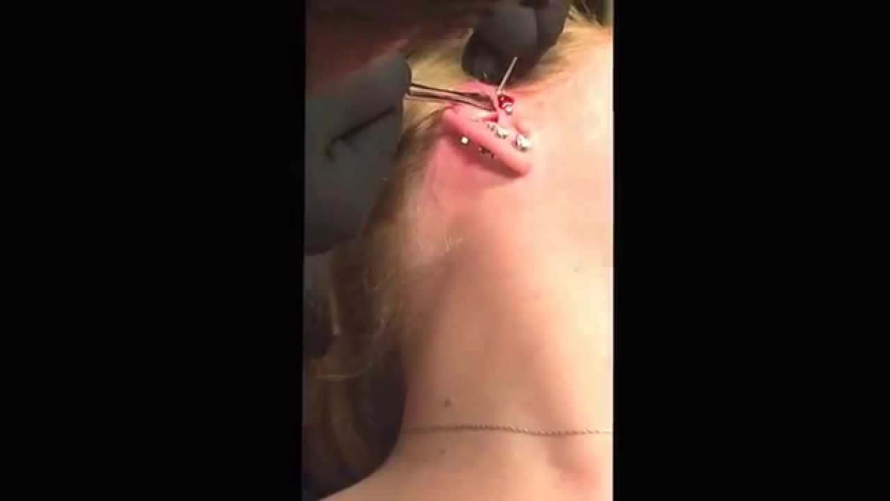 Triple forward helix Peircing