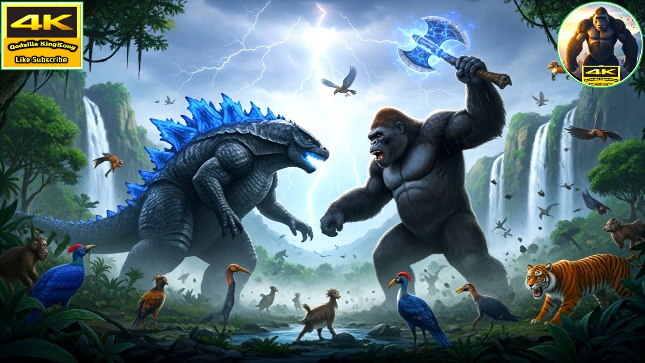 Godzilla Attacks Skull Island | King Kong Fights Back – Epic Titan Battle (8K Cinematic)
