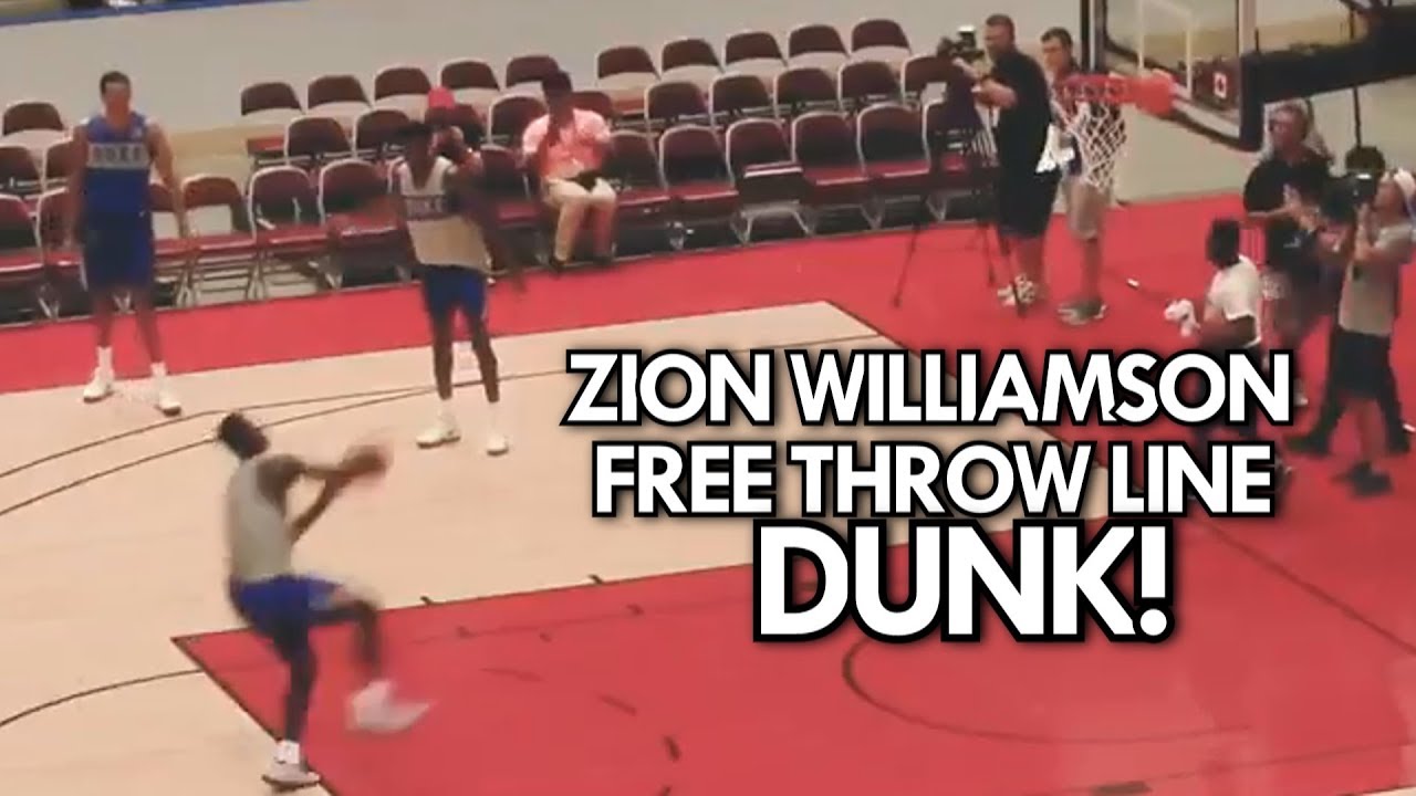 ZION WILLIAMSON DUNKS from BEHIND THE FREE THROW LINE (4 Angles)