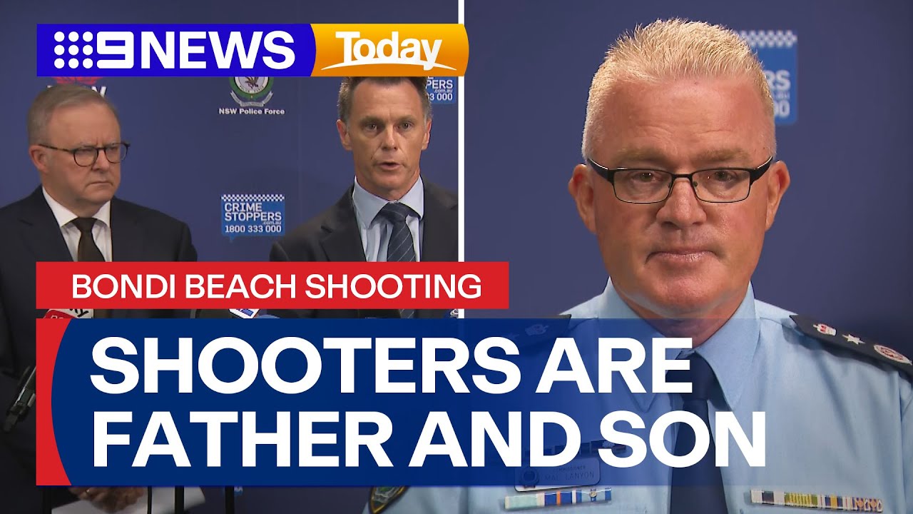 NSW Police Commissioner confirms Bondi Beach shooters are father and son | 9 News Australia