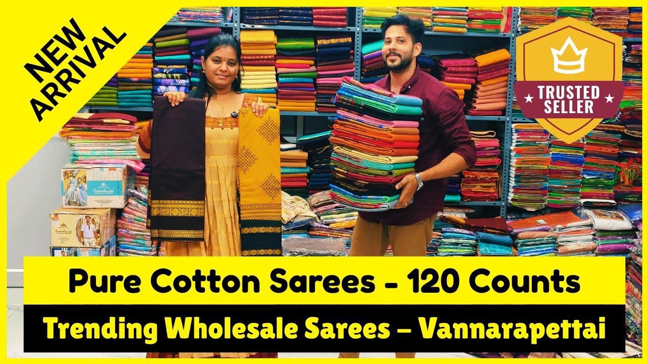 💥 Pure Cotton Sarees In Chennai 💥 Trending Wholesale Sarees Vannarapettai | Tamil Budget Vlogs